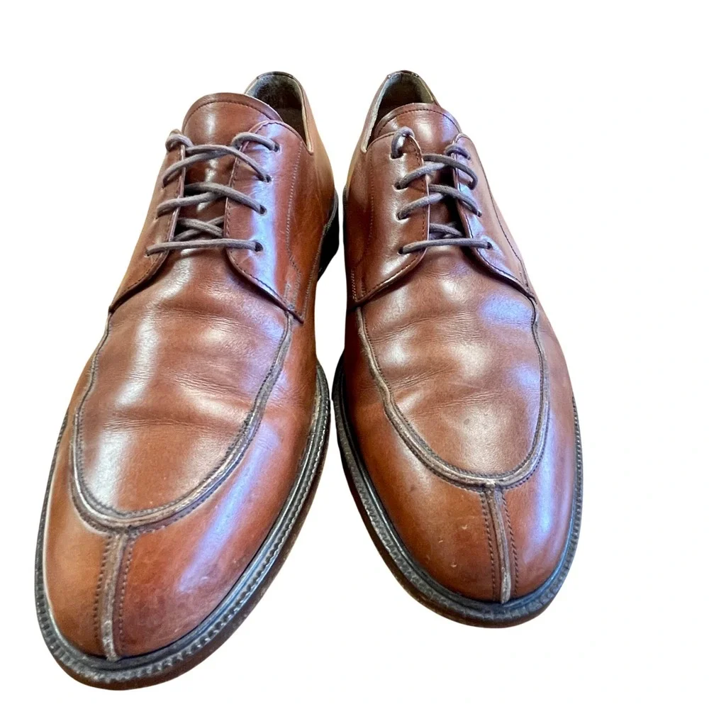 MEZLAN Leather Split Toe Derby Shoes Men Sz 8 Brown Lace Up Dress Classic Office